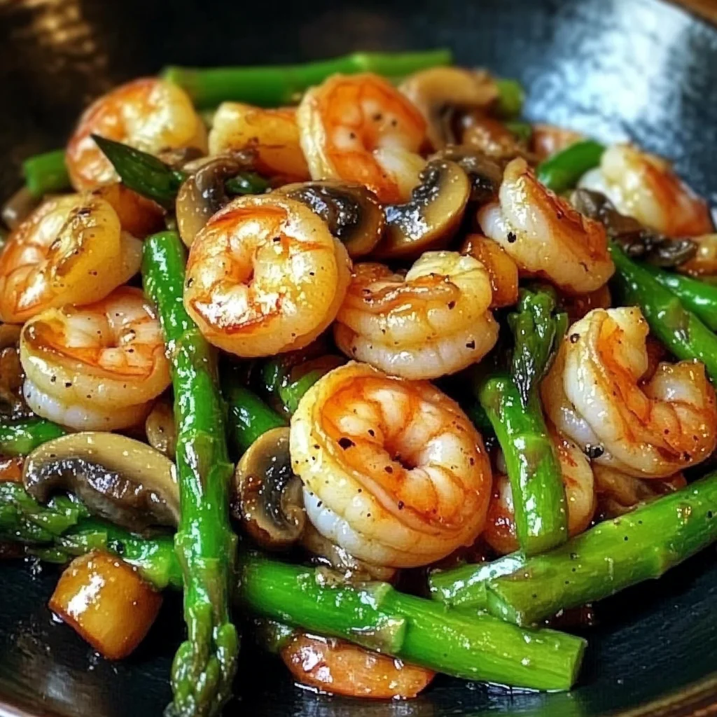 Shrimp and Asparagus Stir-Fry with Mushrooms