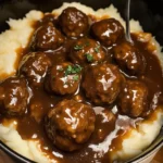 Slow Cooker Salisbury Steak Meatballs