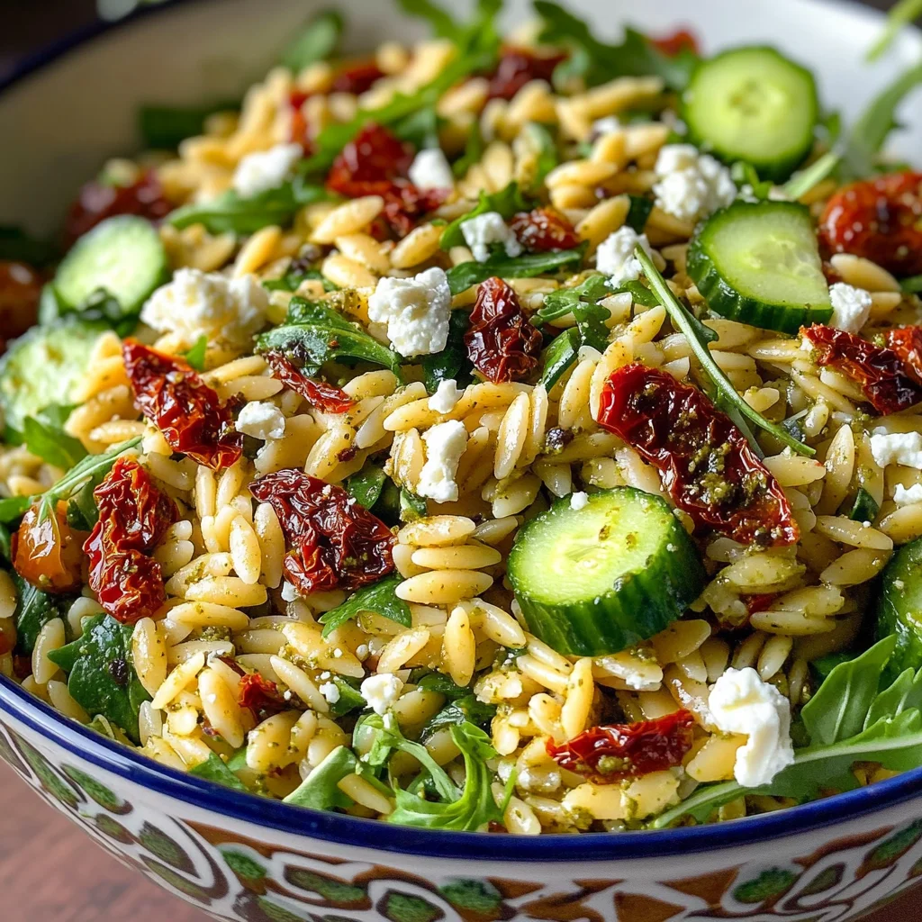 Sun Dried Tomato Orzo Pesto Salad