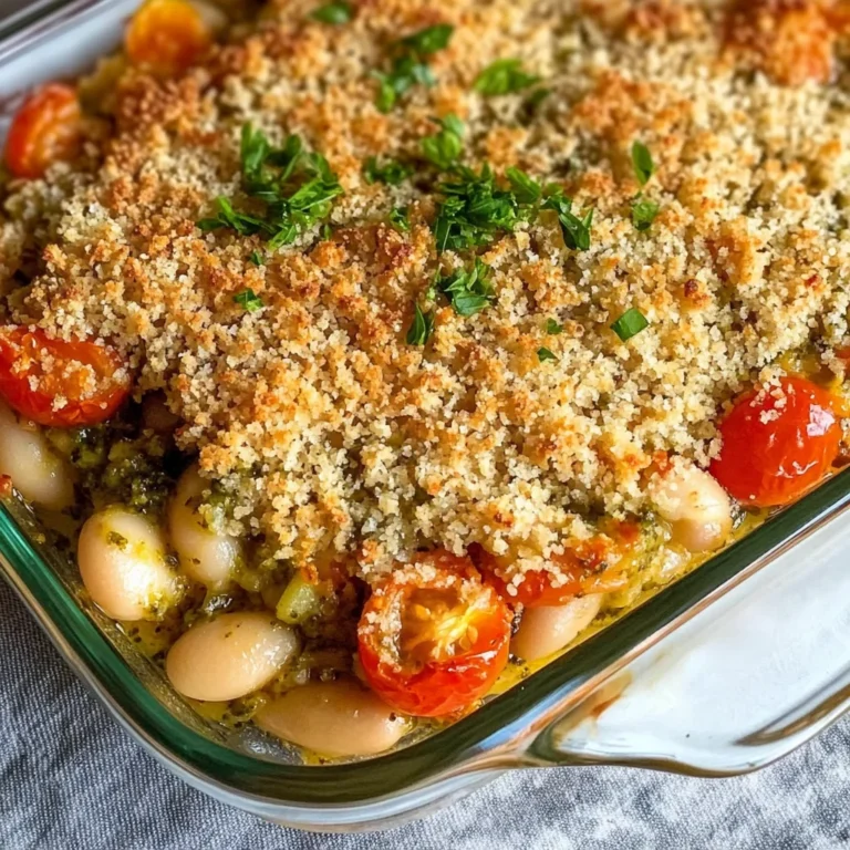 White Bean and Pesto Bake