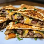 Cheese-crusted Steak Quesadillas with Chipotle Lime Mayo