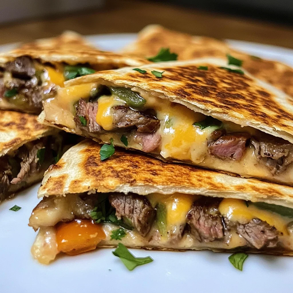 Cheese-crusted Steak Quesadillas with Chipotle Lime Mayo