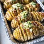 Grilled Hasselback Potatoes with Chive Butter