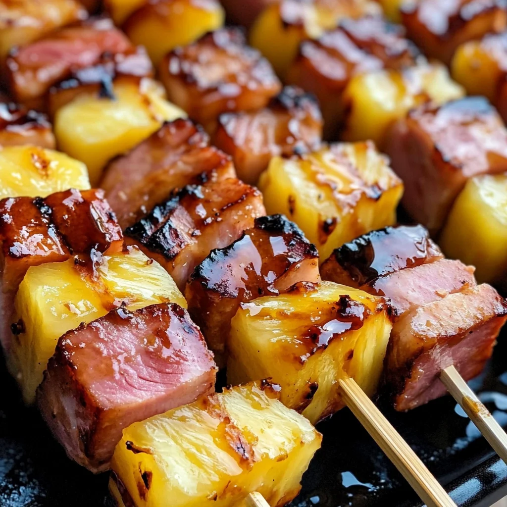 Hawaiian Ham and Pineapple Skewers