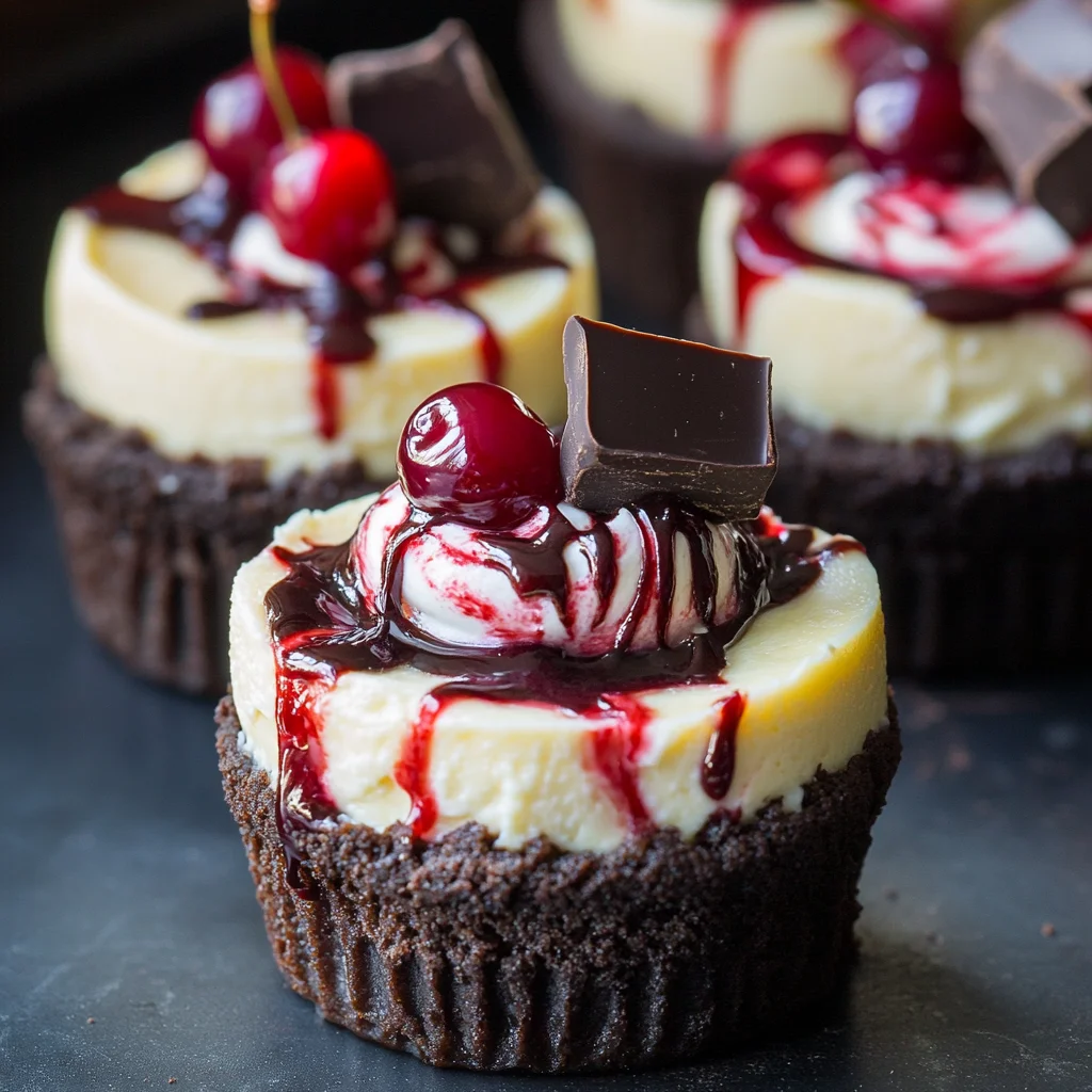 Mini Black Forest Cheesecakes