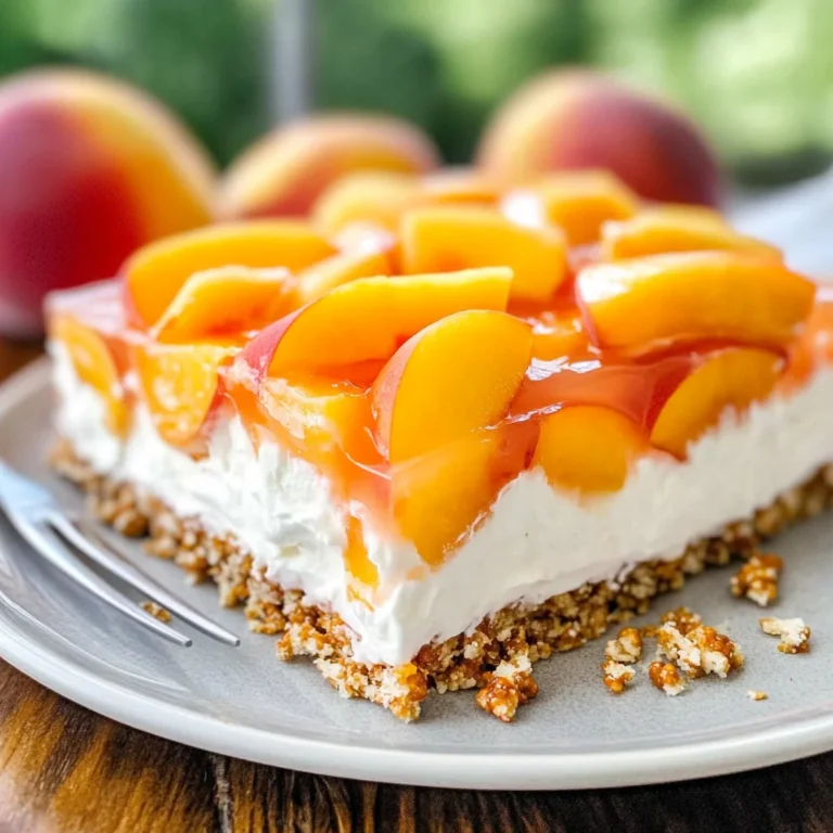 Peach Pretzel Salad Dessert