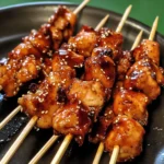 Sticky Bourbon Chicken Skewers