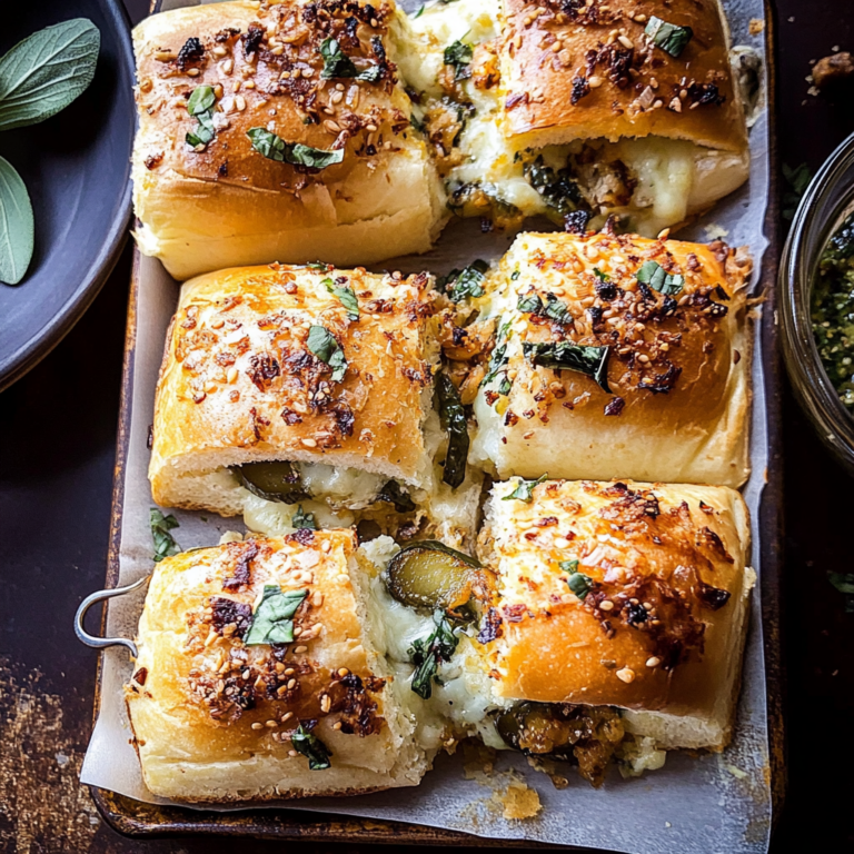 Pickle-Garlic Butter Cuban Inspired Pull-Apart Sliders