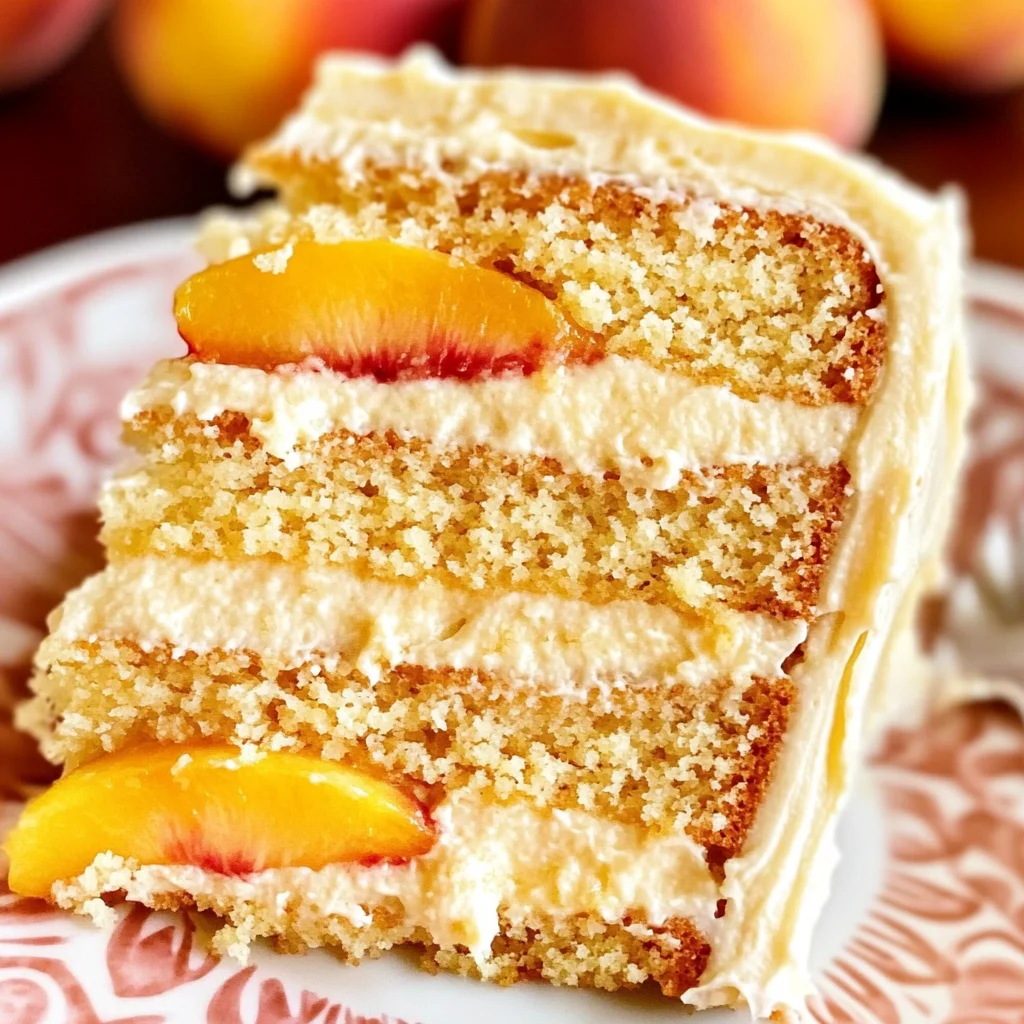 Brown Sugar Layer Cake with Peach Filling