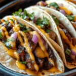 Garlic Butter Honey BBQ Beef Tacos