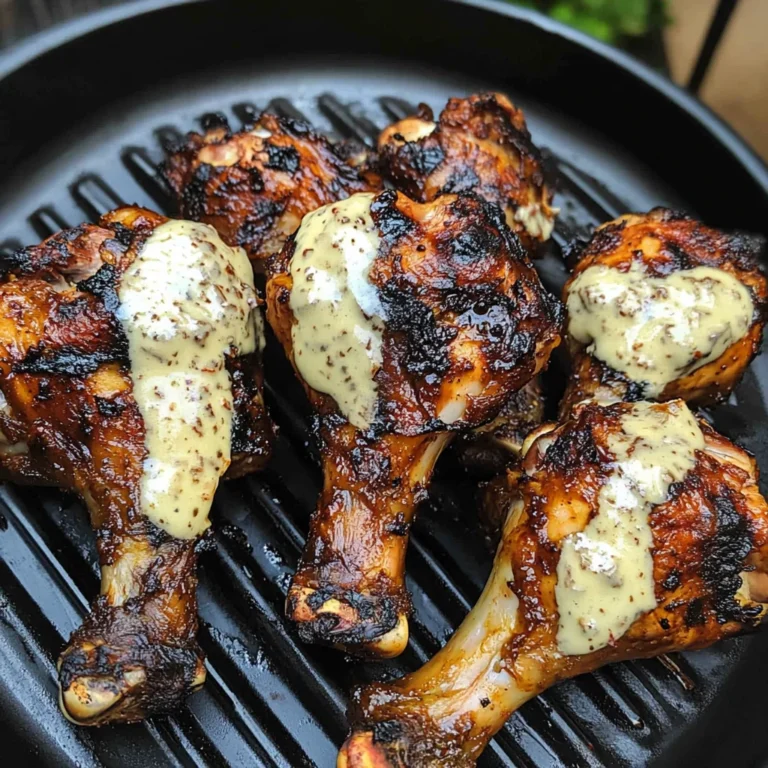 Grilled Butterflied Chicken Drumsticks with Alabama White Sauce
