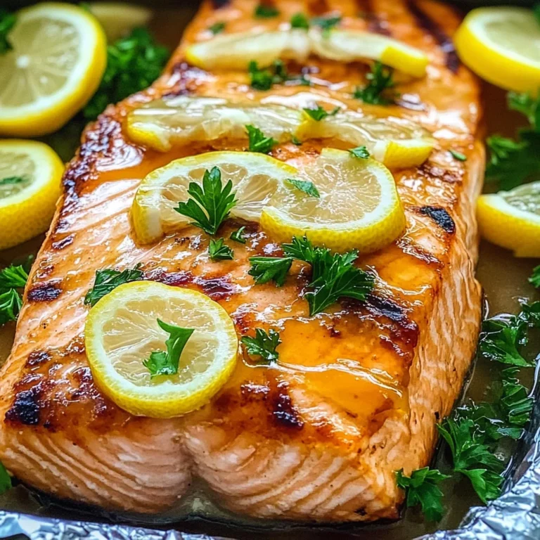 Grilled Honey Lemon Butter Salmon