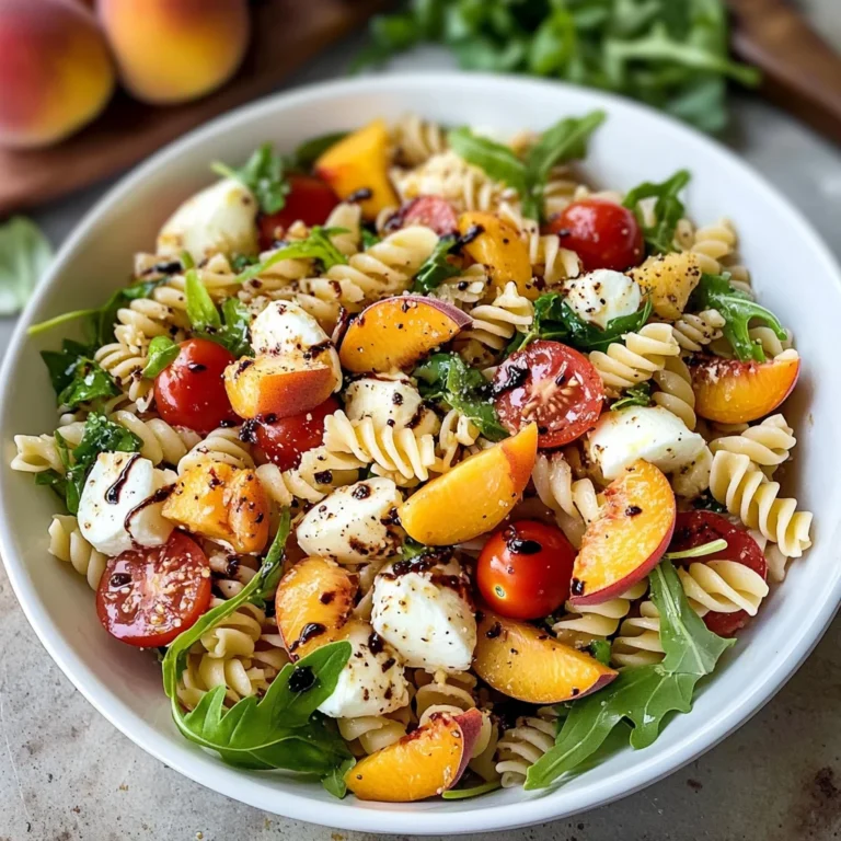 Peach Caprese Pasta Salad