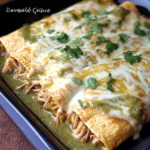 Pulled Pork Enchiladas with Creamy Green Chile Sauce